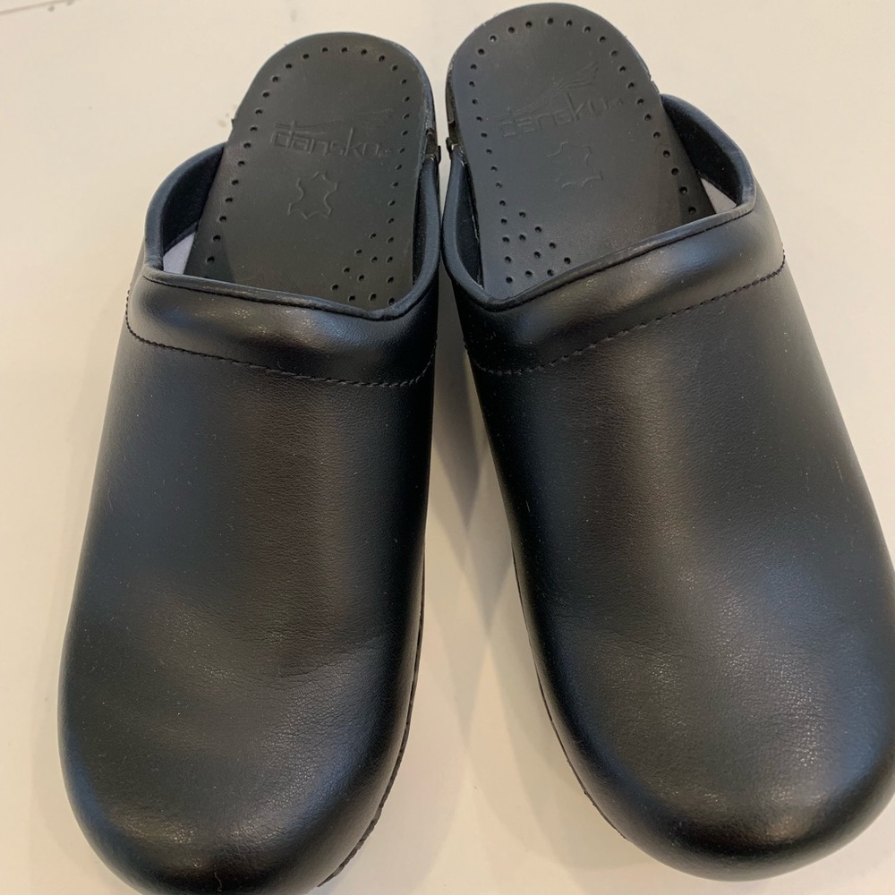 Dansko Black Sonja Oiled Leather Clog